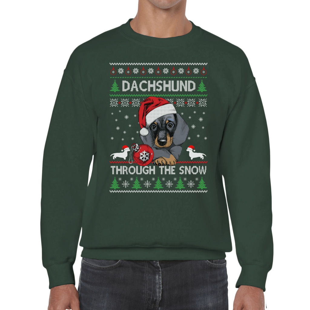 Dachshund Through The Snow Men's Ugly Sweater - Image 7