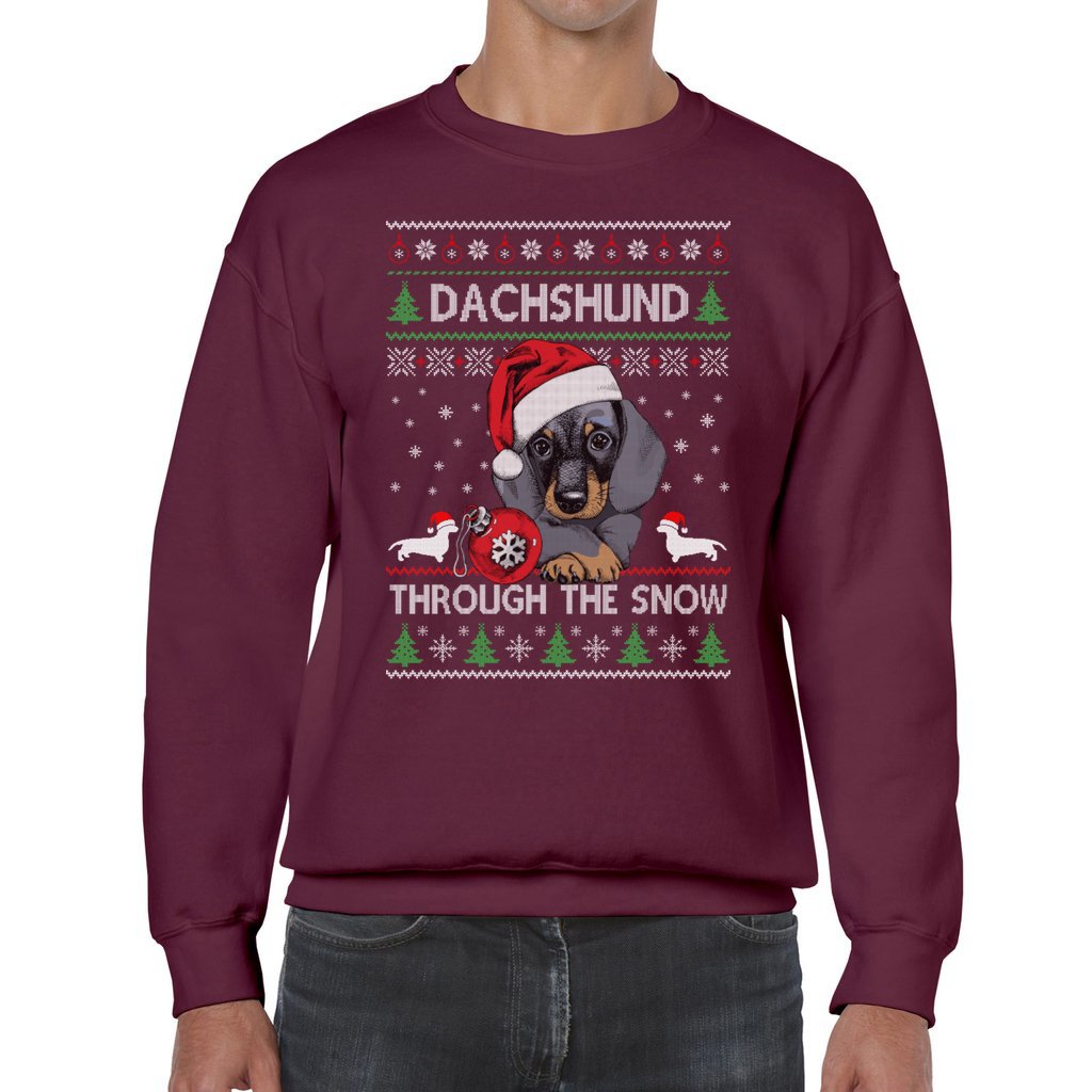 Dachshund Through The Snow Men's Ugly Sweater - Image 6