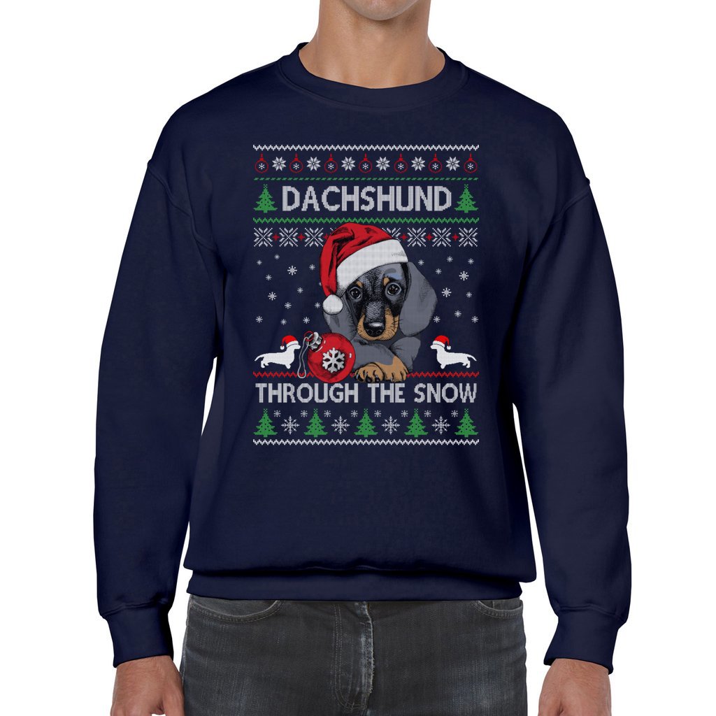 Dachshund Through The Snow Men's Ugly Sweater - Image 5