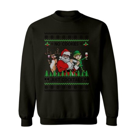 Funny Santa Cocktails Women's Ugly Christmas Sweater