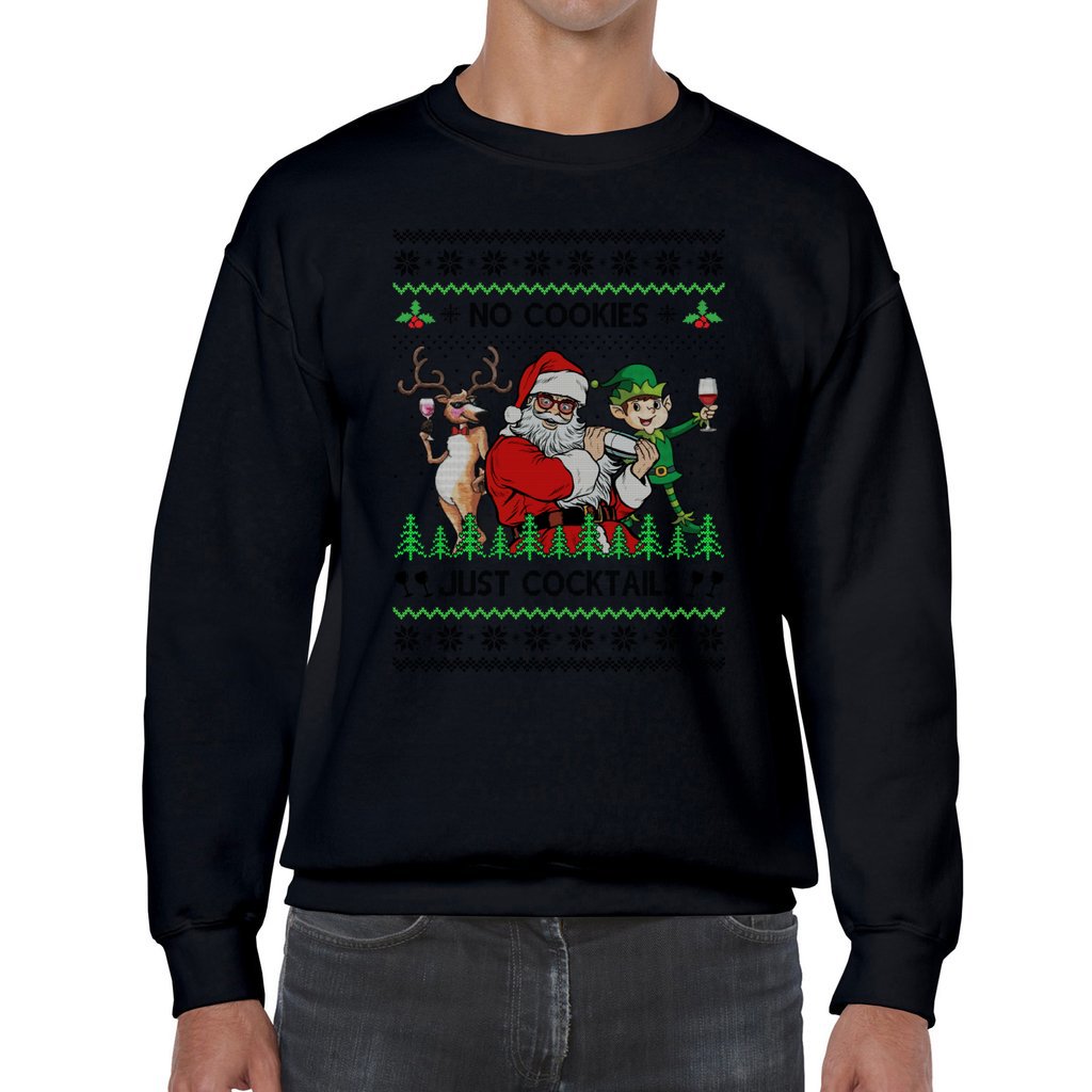 Funny Santa Cocktails Ugly Christmas Sweater