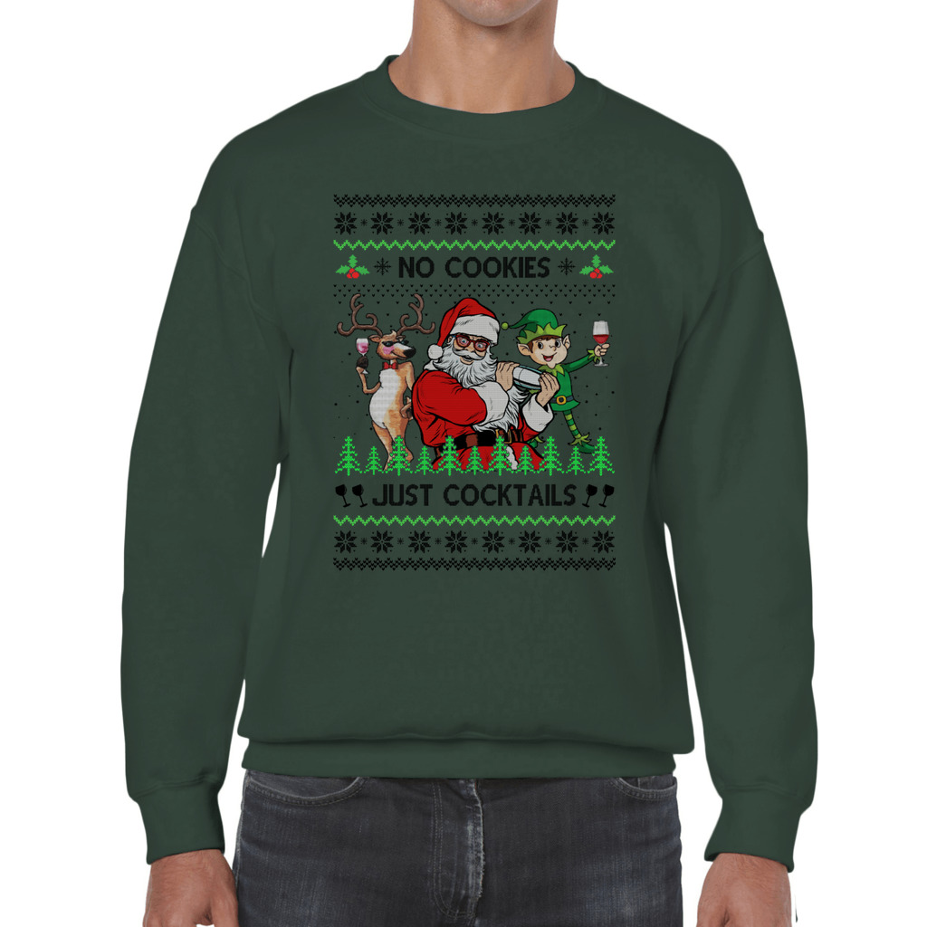Funny Santa Cocktails Men's Ugly Christmas Sweater - Image 7