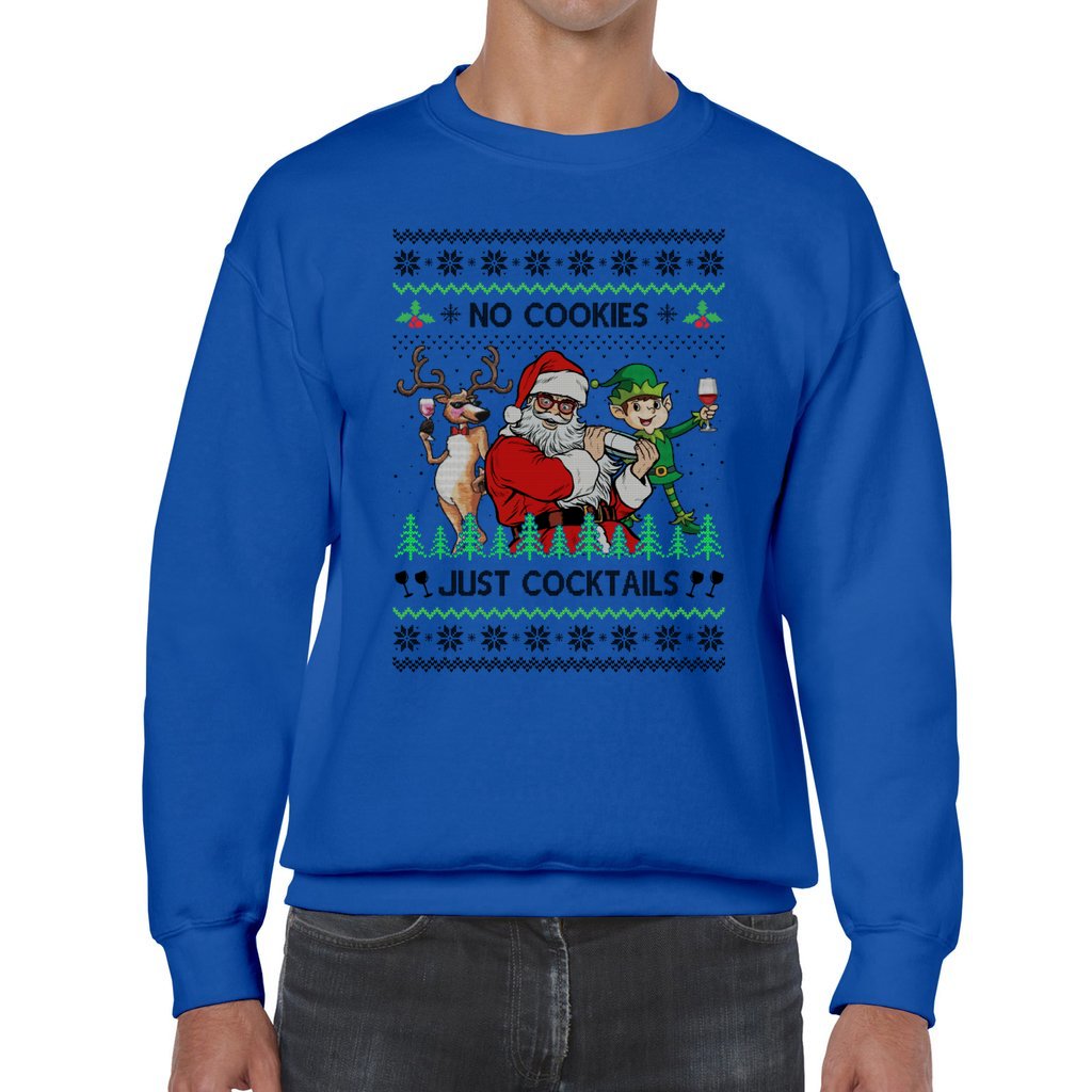 Funny Santa Cocktails Men's Ugly Christmas Sweater - Image 3