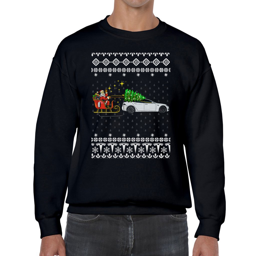 Tesla Men's Ugly Christmas Sweater