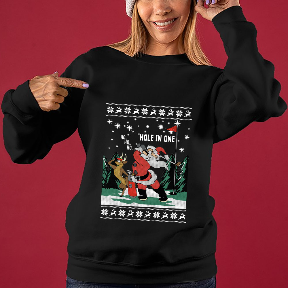 Hole In One Santa Ugly Christmas Sweater For Women