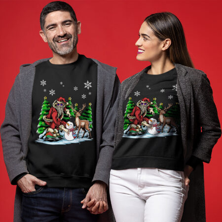 Funny Santa Skateboarding Christmas Sweater