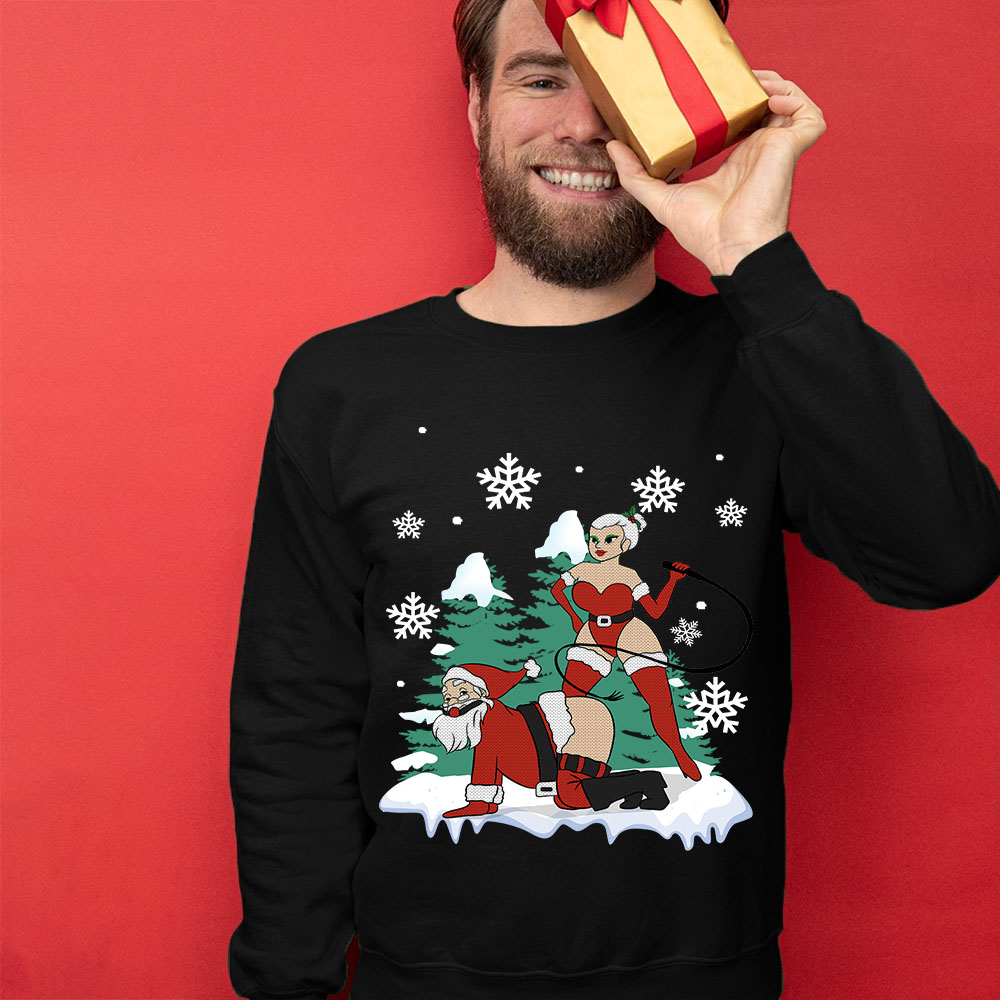 Naughty Santa Claus Christmas Sweater - Image 2
