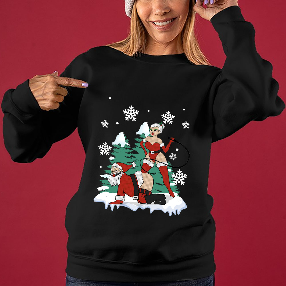Naughty Santa Claus Christmas Sweater - Image 3