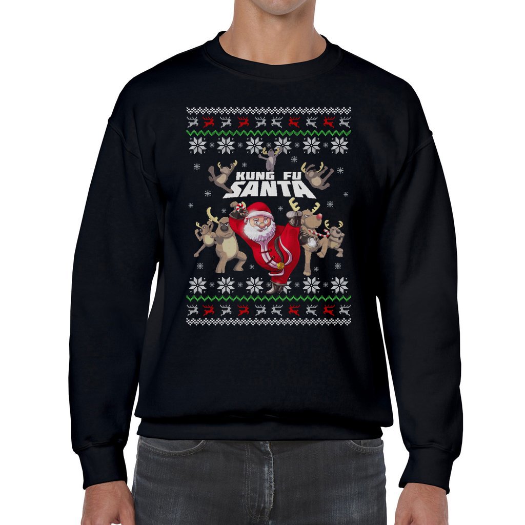 Kungfu Santa Men's Ugly Christmas Sweater