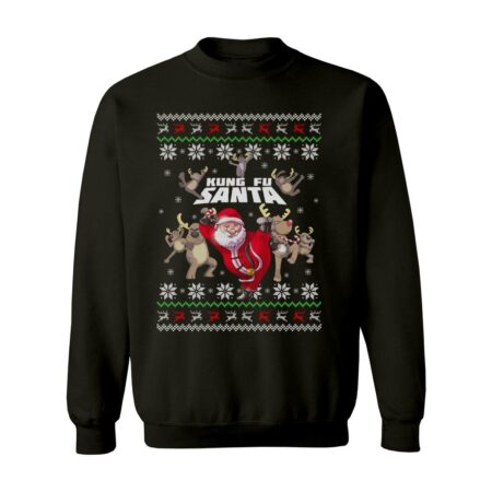 Kungfu Santa Women's Ugly Christmas Sweater