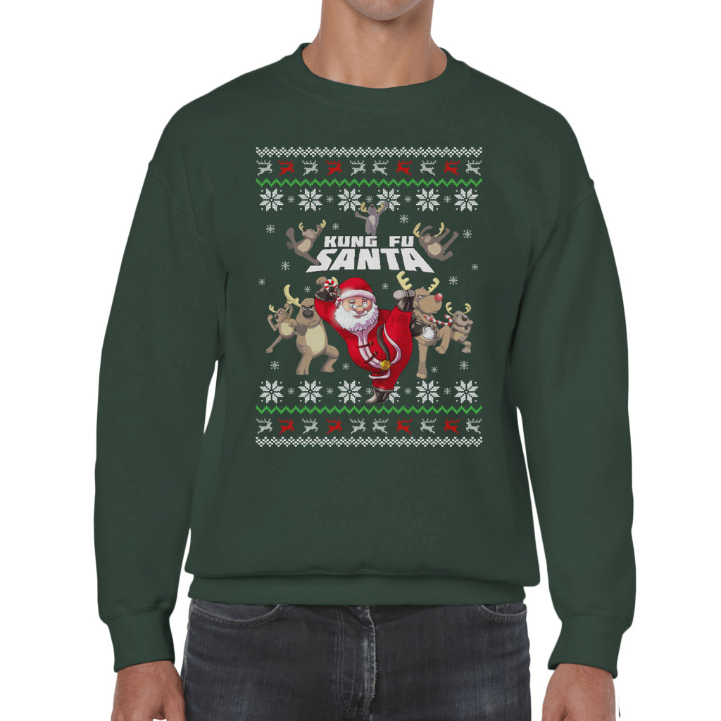Kungfu Santa Men's Ugly Christmas Sweater - Image 7