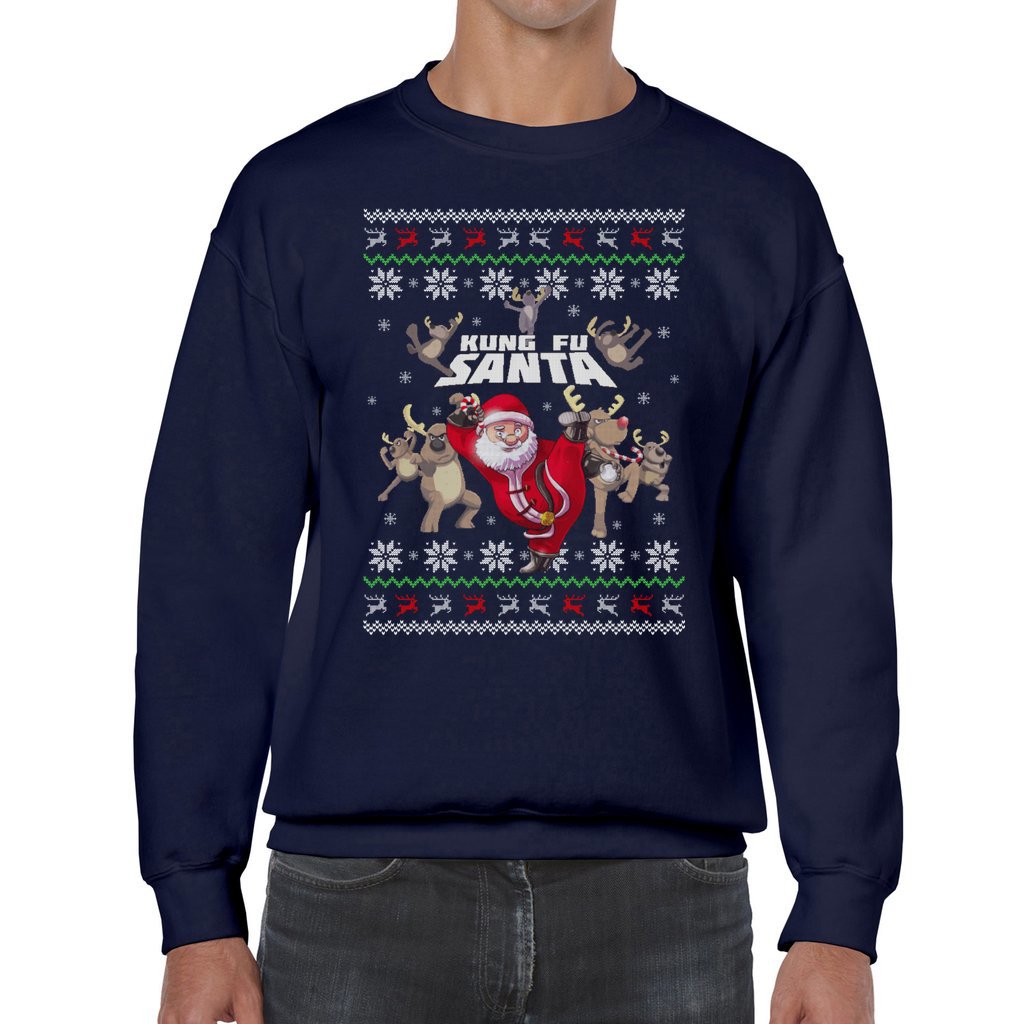 Kungfu Santa Men's Ugly Christmas Sweater - Image 5