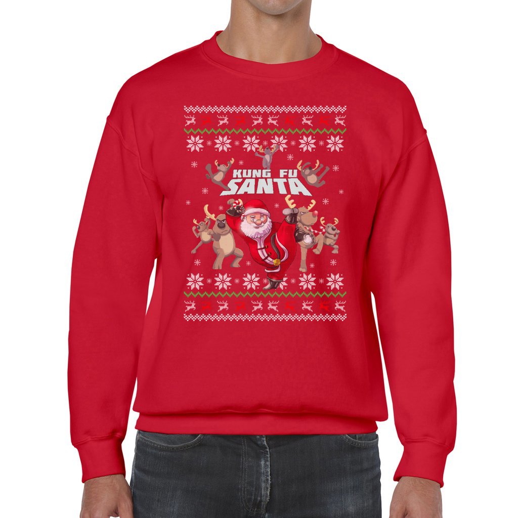Kungfu Santa Men's Ugly Christmas Sweater - Image 2