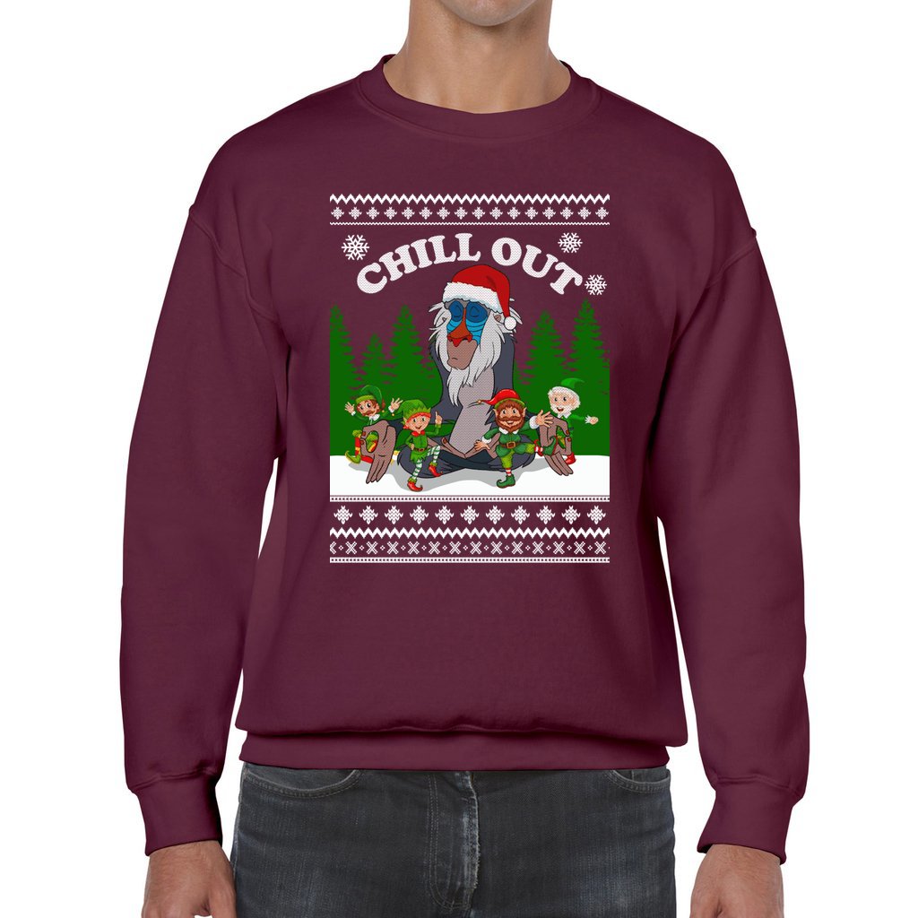 Lion King Rafiki Chill Out Ugly Christmas Sweater - Image 8