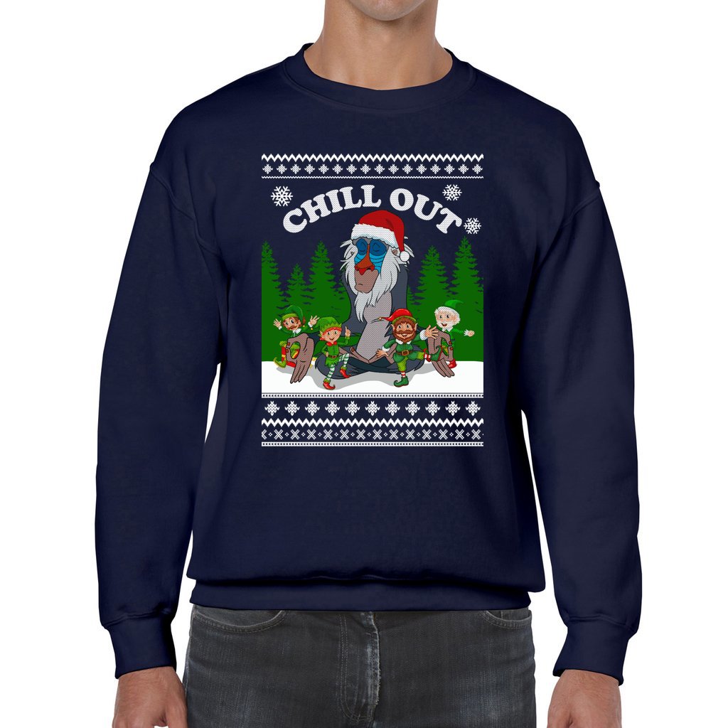 Lion King Rafiki Chill Out Ugly Christmas Sweater - Image 7