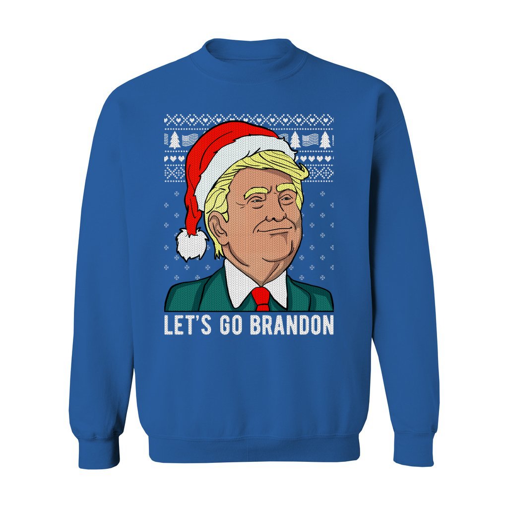 Let's Go Brandon With Trump Ugly Christmas Sweater For Women - Image 4
