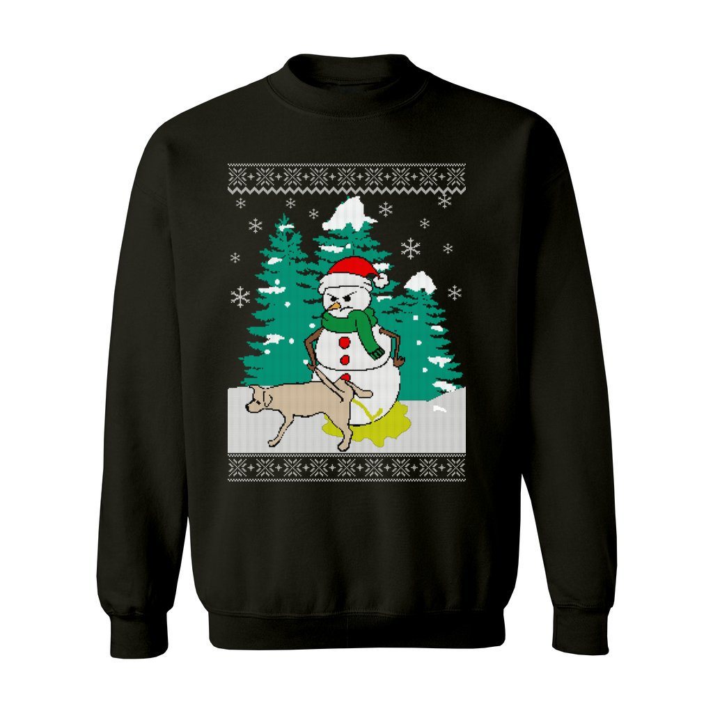 Snowman With Naughty Dog Women's Ugly Sweater