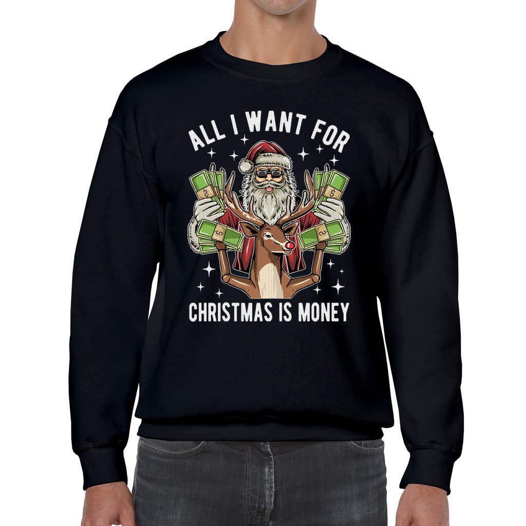 All I Want For Christmas Is Money Men's Ugly Christmas Sweater - Image 8