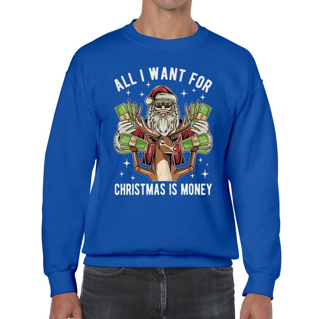 All I Want For Christmas Is Money Men's Ugly Christmas Sweater - Image 3